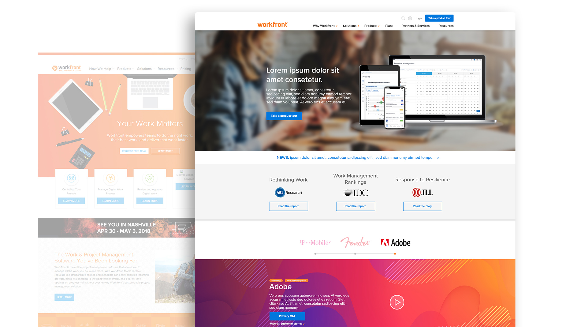 Workfront homepage redesign